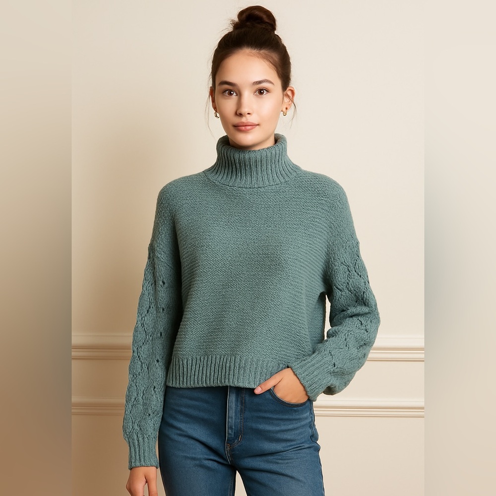 Universal Thread Teal Cowl Neck Sweater